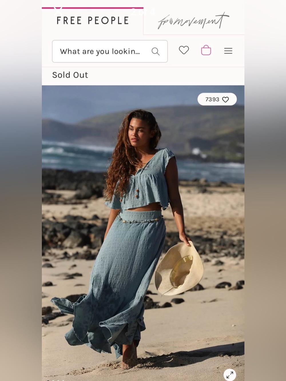 Free People Alaina Skirt Set in Slate Blue